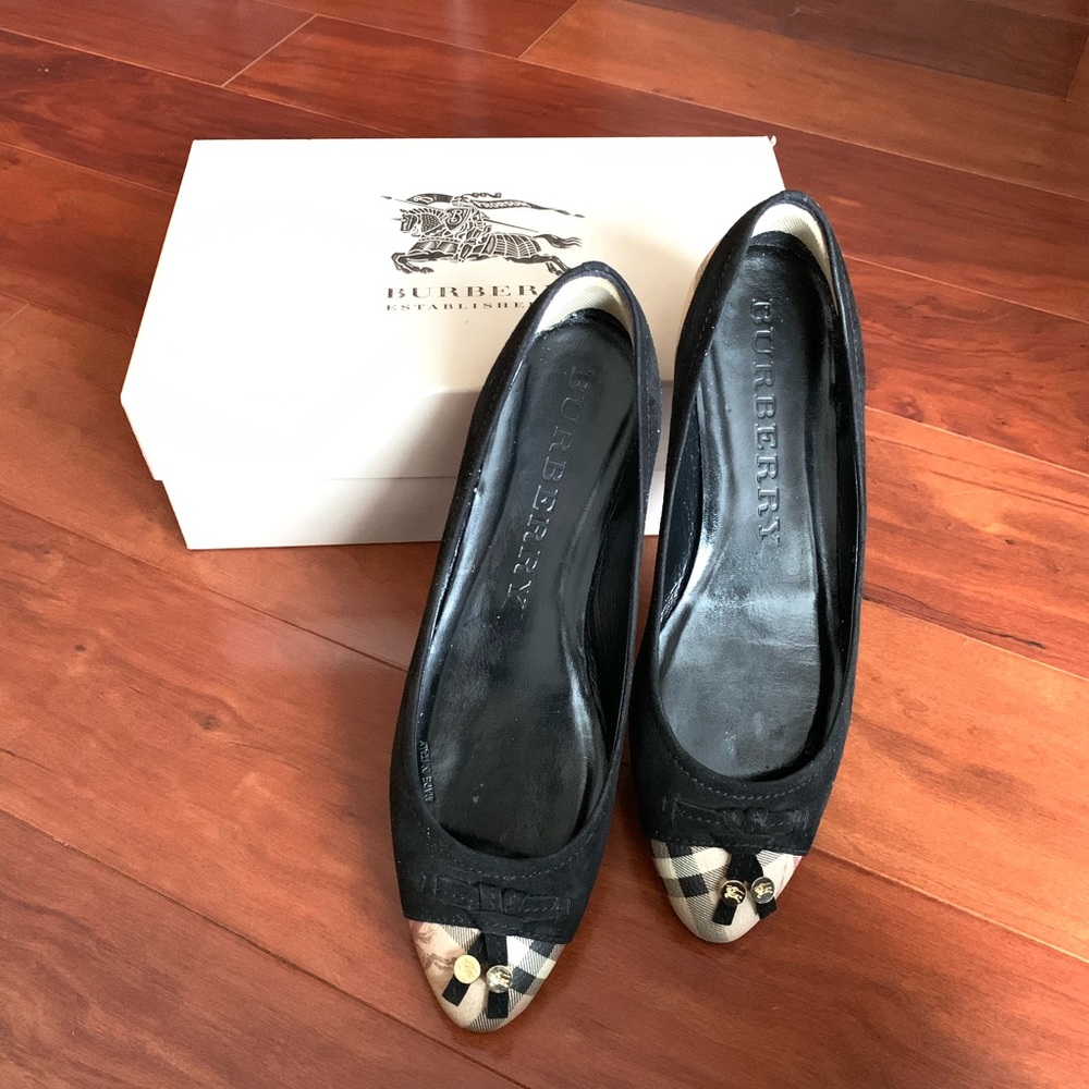 Burberry logo check ballet flats